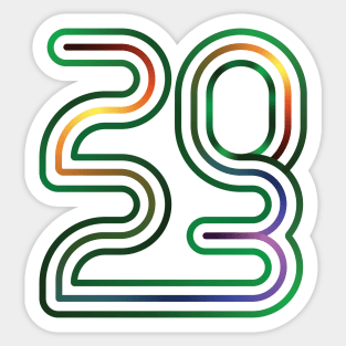 2023 - green lines Sticker